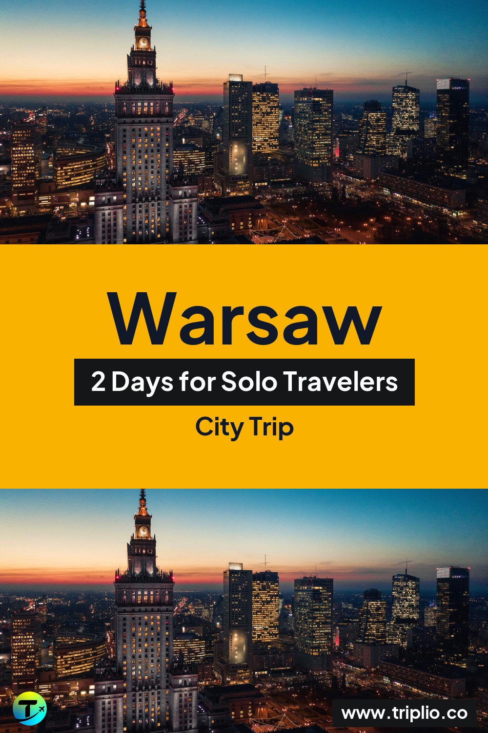 Pinterest pin for a 2-day Warsaw city trip – Warsaw, Poland: 2-Day City Trip in June