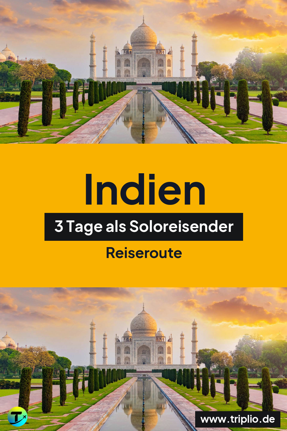 Pinterest-Pin für eine 3-tägige Indien-Rundreise – Indien-Rundreise im Oktober: 3-Tage-Route als Soloreisender