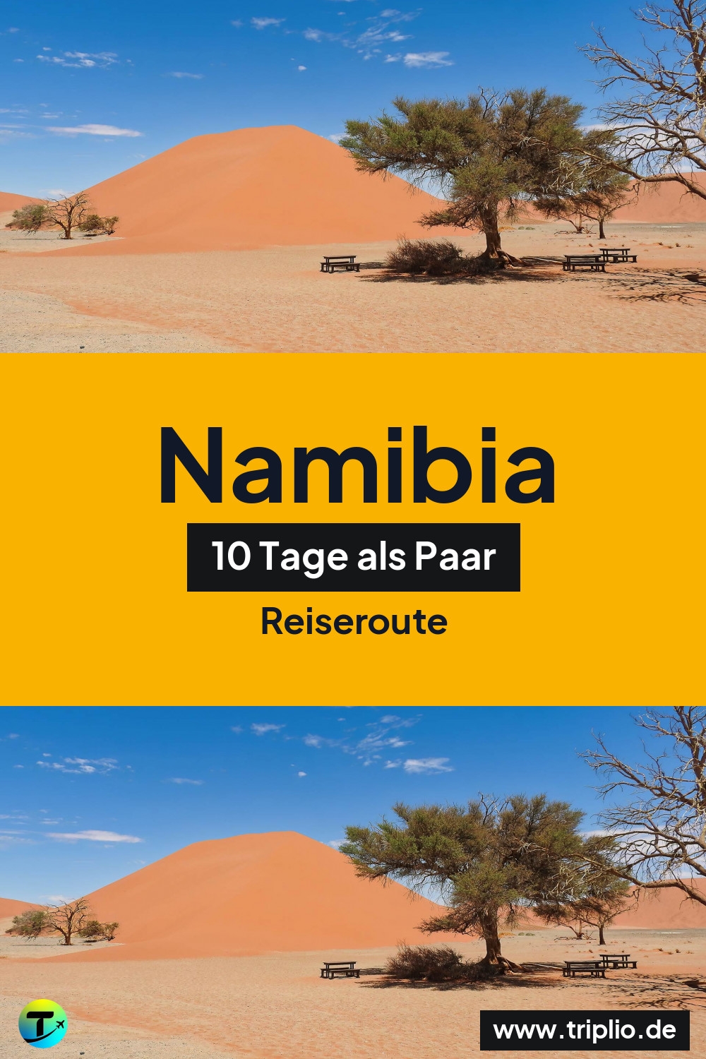 Pinterest-Pin für eine 10-tägige Namibia-Rundreise – Namibia-Rundreise im Mai: 10-Tage-Route als Paar