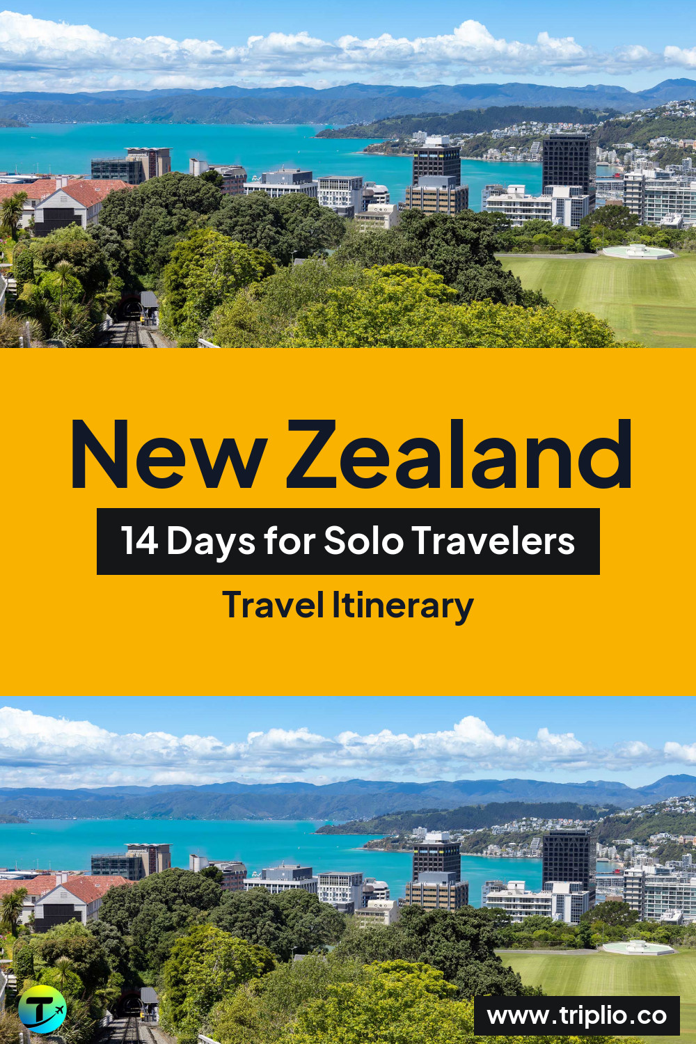 Pinterest pin for a 14-day New Zealand itinerary – New Zealand Itinerary in February: 14-Day Route for Solo Travelers