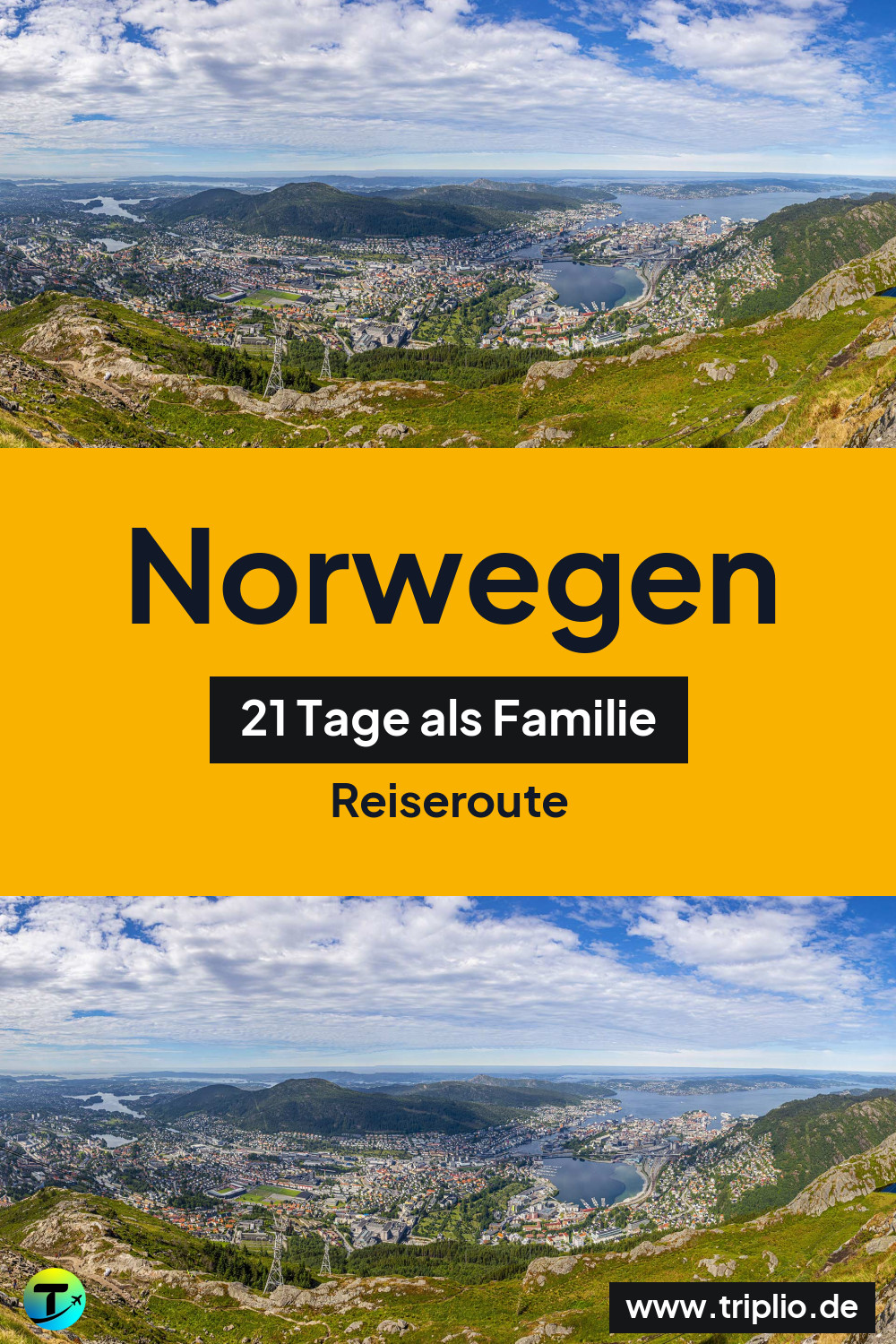 Pinterest-Pin für eine 21-tägige Norwegen-Rundreise – Norwegen-Rundreise im August: 21-Tage-Route als Familie