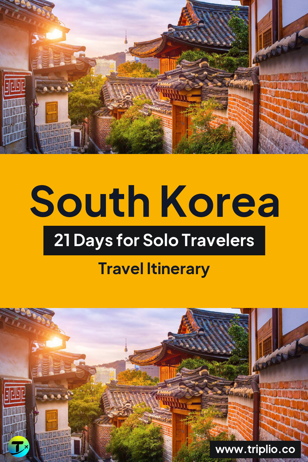 Pinterest pin for a 21-day South Korea itinerary – South Korea Itinerary in July: 21-Day Route for Solo Travelers
