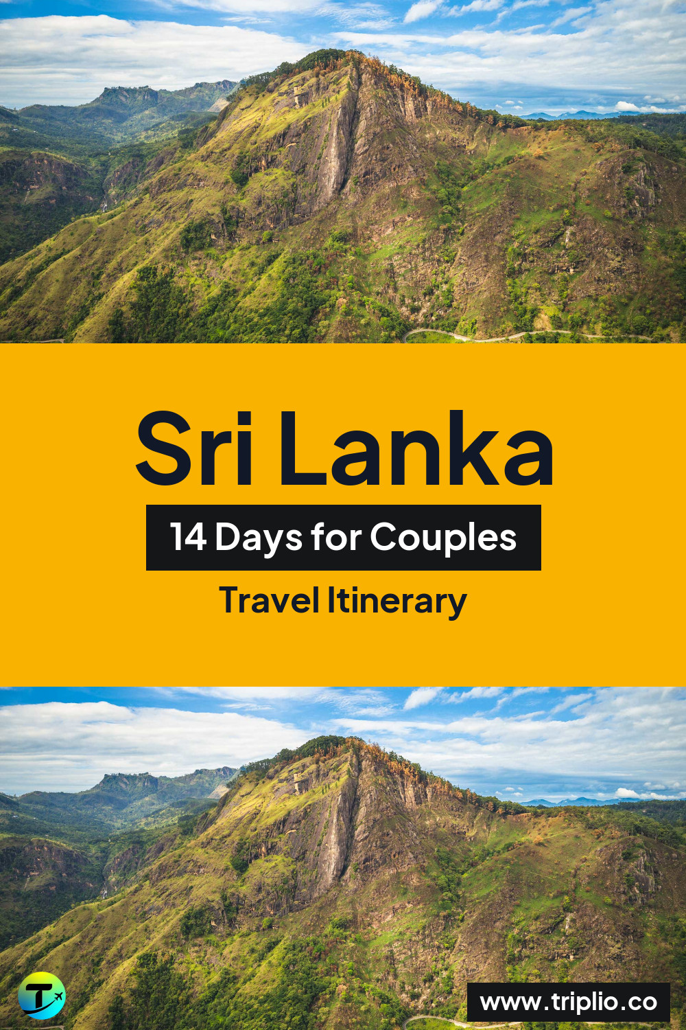 Pinterest pin for a 14-day Sri Lanka itinerary – Sri Lanka Itinerary in November: 14-Day Route for Couples