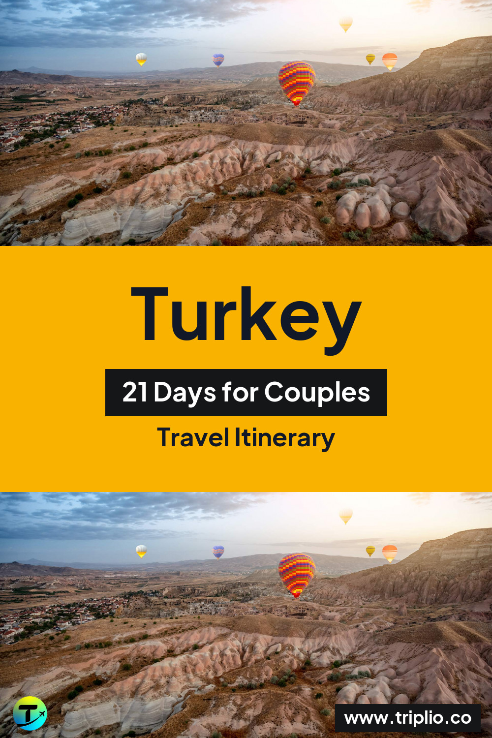 Pinterest pin for a 21-day Turkey itinerary – Turkey Itinerary in May: 21-Day Route for Couples
