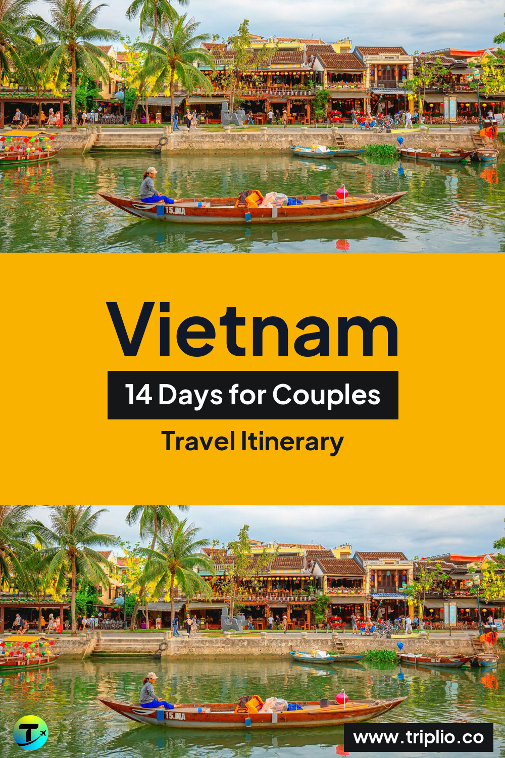 Pinterest pin for a 14-day Vietnam itinerary – Vietnam Itinerary in March: 14-Day Route for Couples